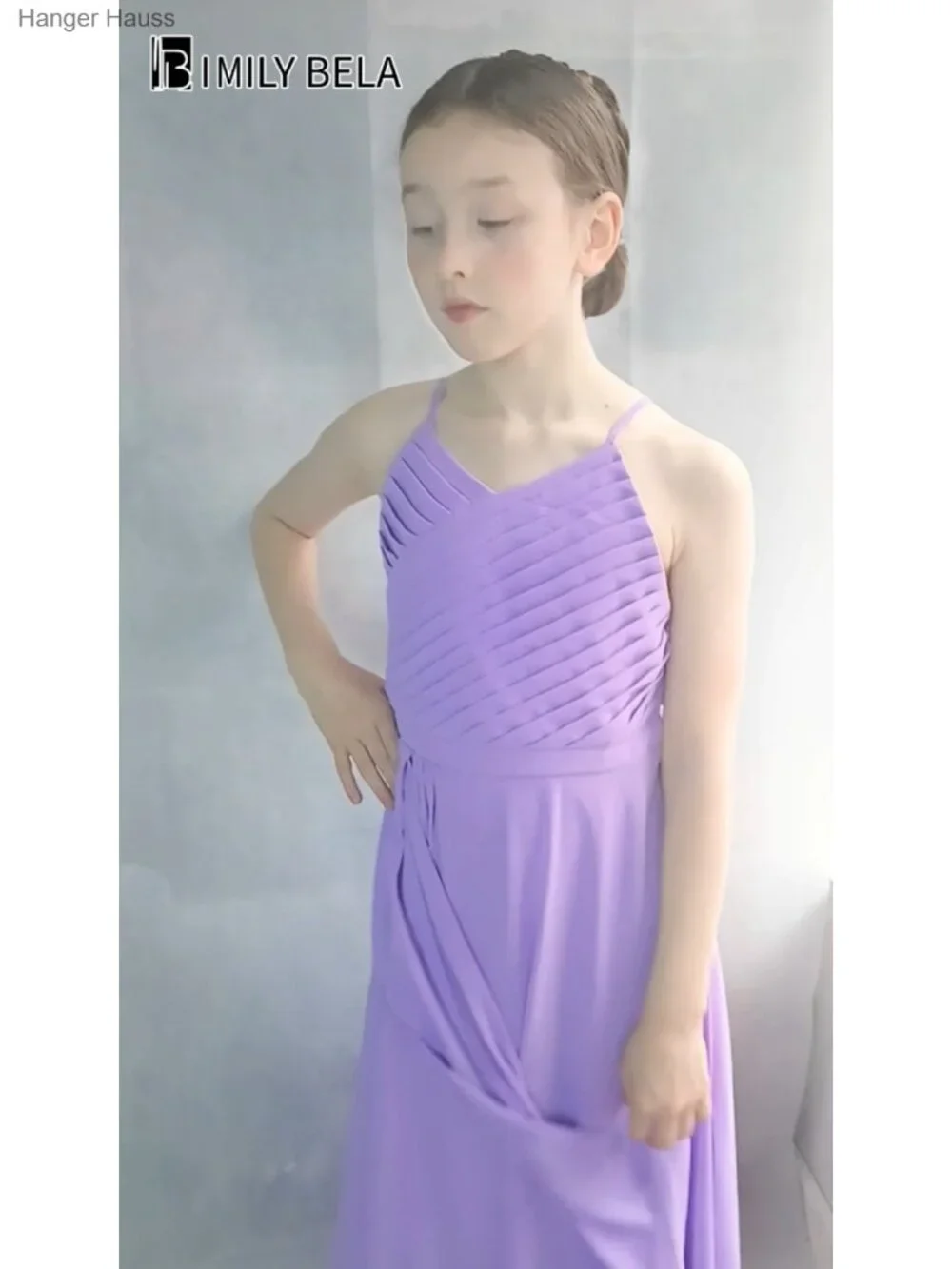 Girls A-Line Halter Maxi Dress Flowy Chiffon Bridesmaid Flower Girl